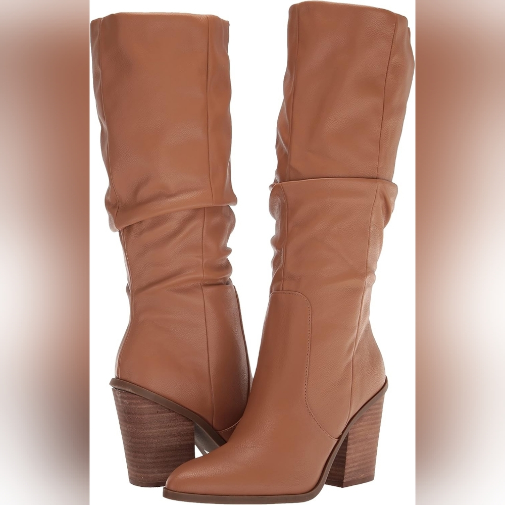 Sz 10 | NWOT Dolce Vita 'Numbra' Light Brown Slouchy Tall Knee High Heel Boots - Picture 3 of 17